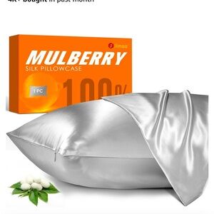 Silver grey standards silk pillow case